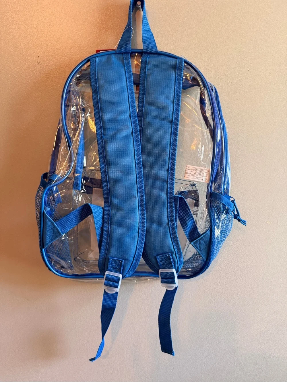Clear Blue PVC Backpack for boys